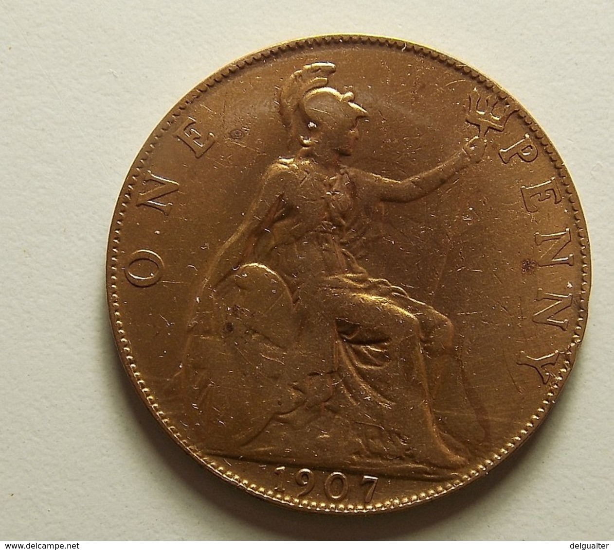 Great Britain 1 Penny 1907 Varnished - D. 1 Penny