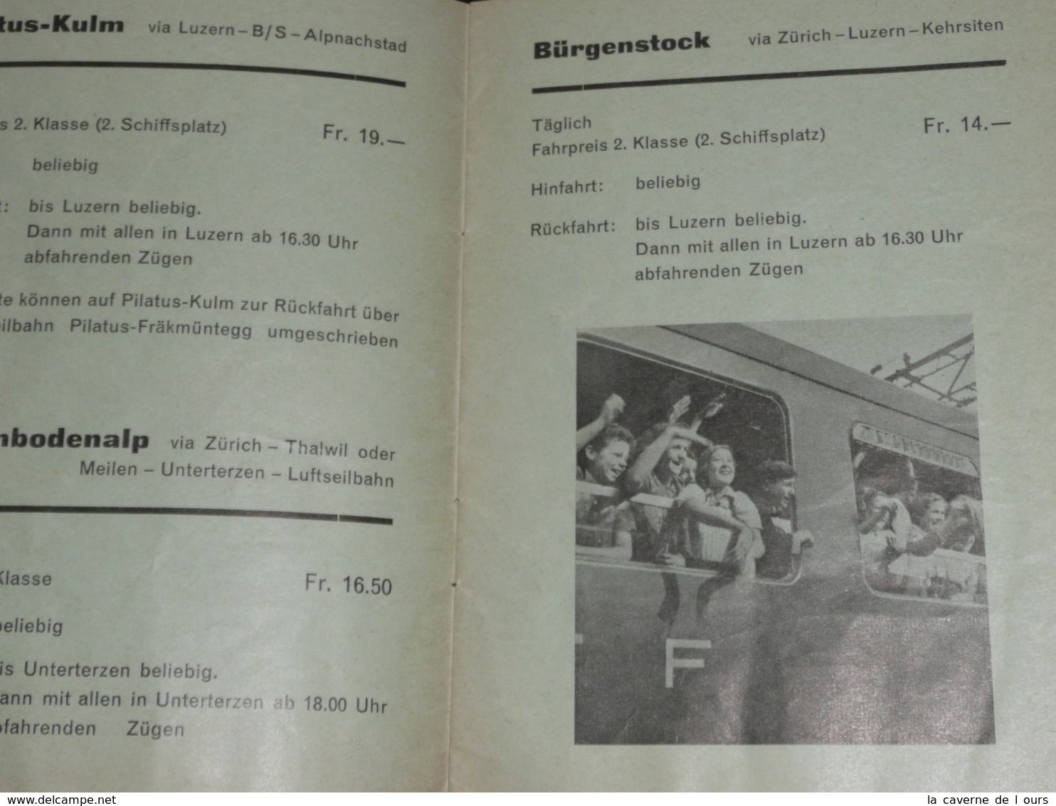 Rare Ancien Document SBB Bahnhof Baden, Sommer-Ausflugsfahrten 1958, Horaires Tarifs Train, Allemagne - Europe