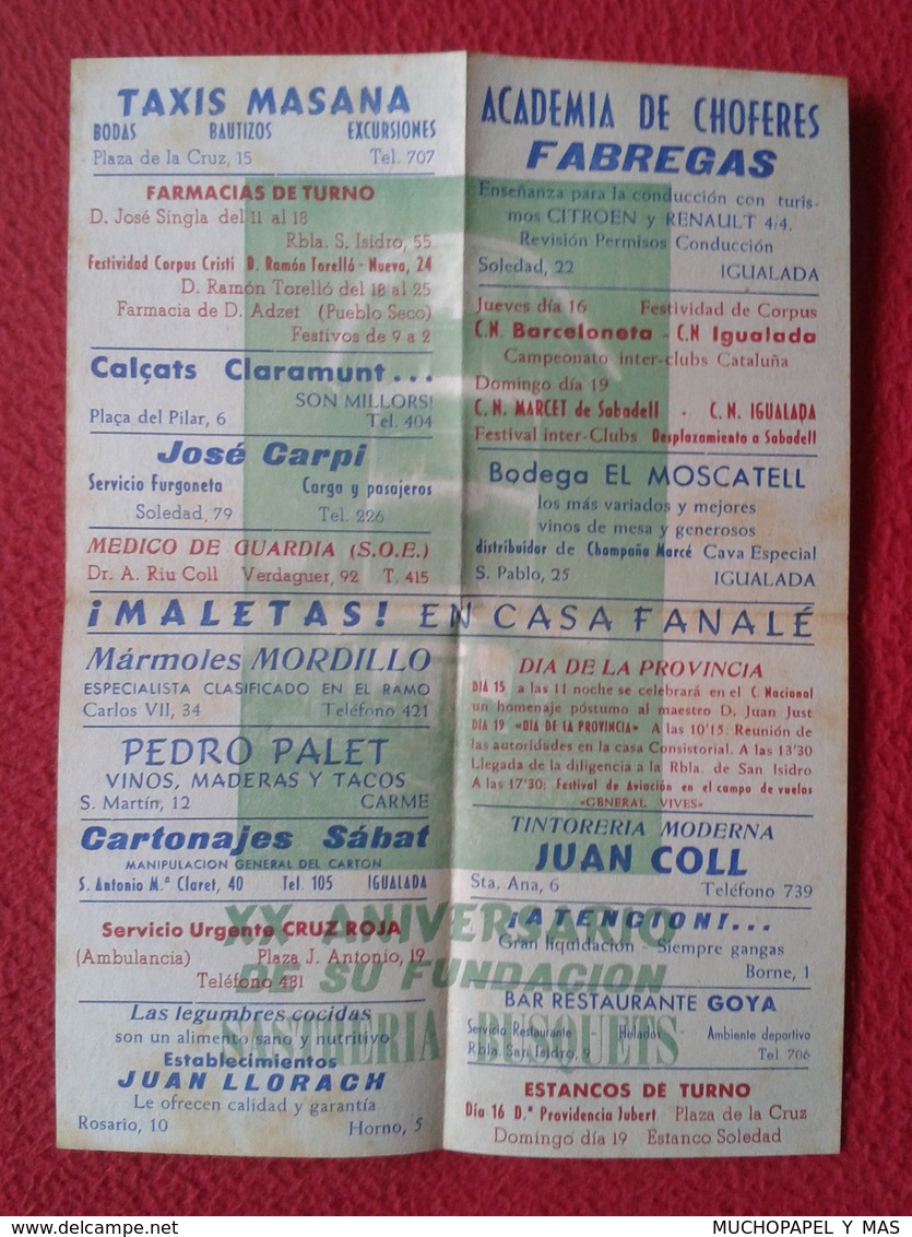 DOCUMENTO HOJA DÍPTICO PUBLICIDAD ANUNCIOS VARIADOS NÚMEROS PREMIADOS ONCE CIEGOS SORTEO CATALUÑA ?? OLD ADVERTISING VER - Publicités