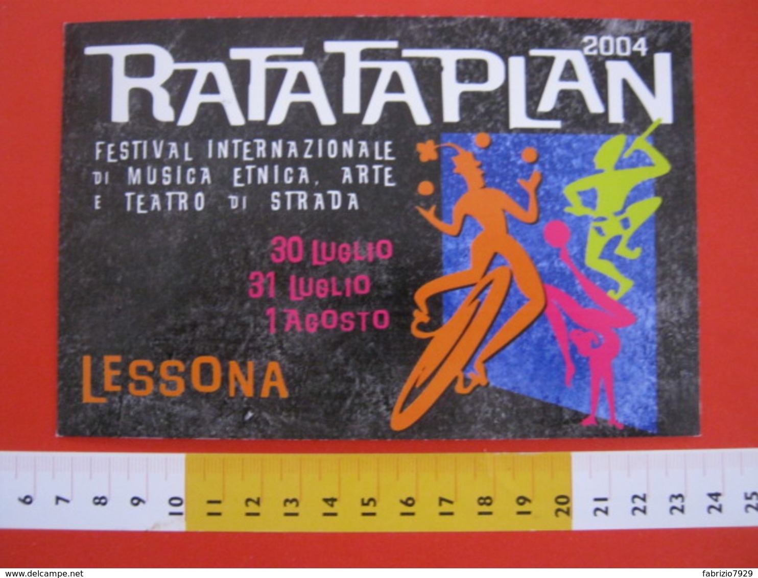 A.08 ITALIA ANNULLO - 2004 LESSONA BIELLA FESTIVAL MUSICA ETNICA ARTE E TEATRO DI STRADA RATAPLAN GIOCOLIERI - Musica