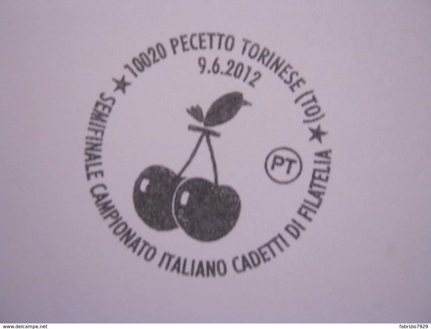 A.08 ITALIA ANNULLO - 2012 PECETTO TORINO FRUTTA CILIEGIA CAMPIONATO ITALIANO CADETTI DI FILATELIA - Fruit