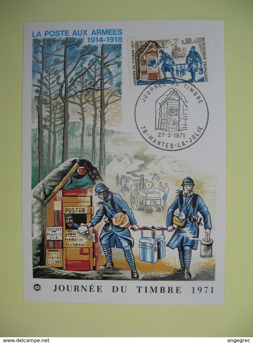 Carte  - Journée Du Timbre  1971  Mantes-La-Jolie - Lettres & Documents