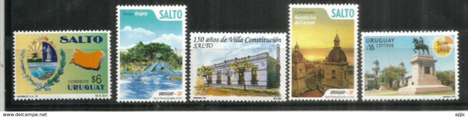 Vues De La Ville De Salto Sur  Río Uruguay .  5 Timbres Neufs ** D'Uruguay.  Côte 20 Euro - Uruguay