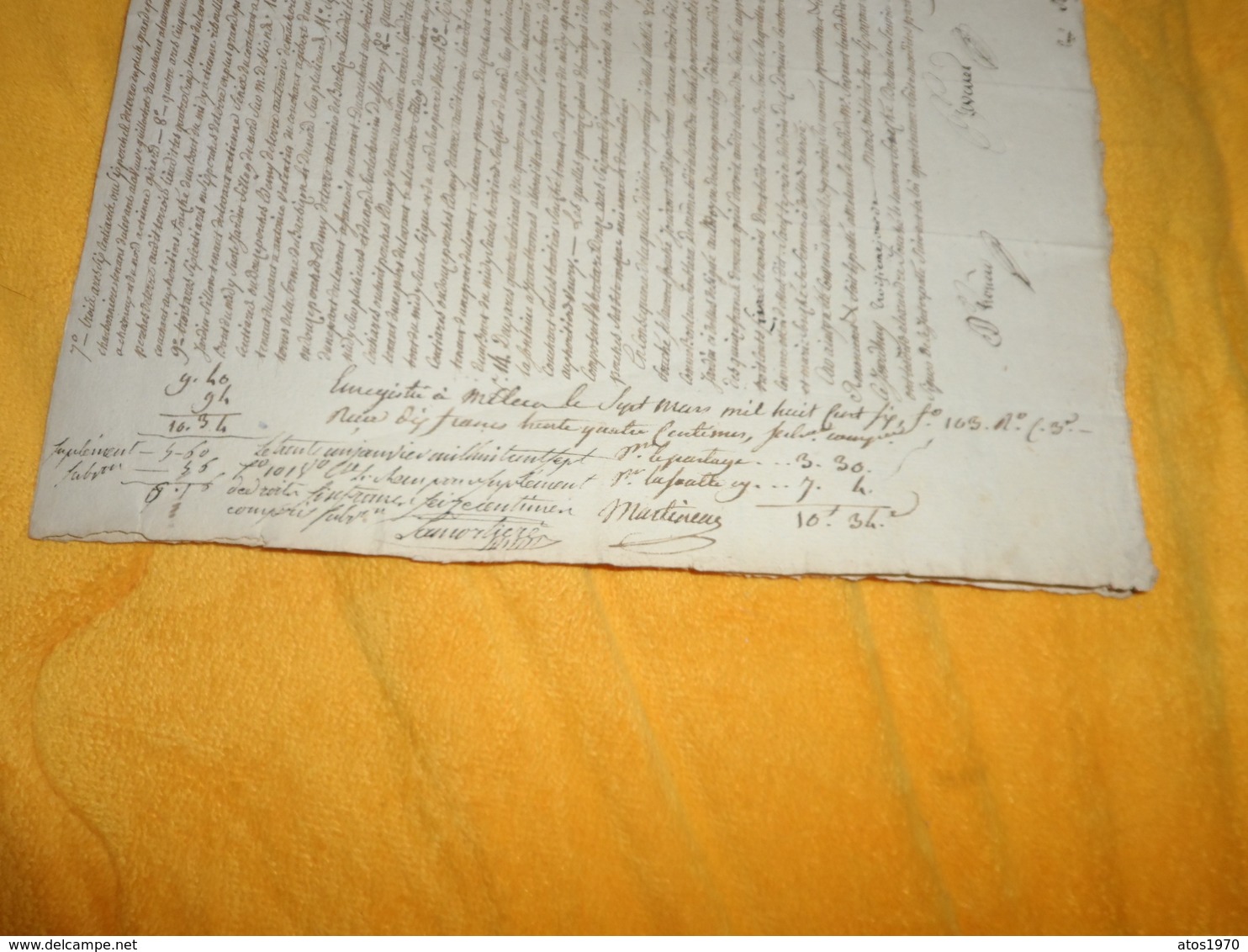 DOCUMENT ANCIEN DE 1806.../ A ETUDIER PARTAGE...4 PAGES ECRITES / CACHET REP.FRA. 50 CEN. - Manuscrits