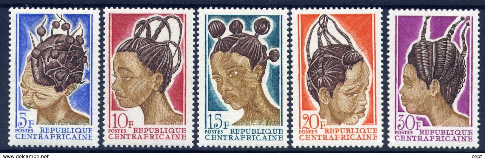 Traditional Ladies Hairstyles - Central African Republic 1967 -  Set  MNH** - Autres & Non Classés