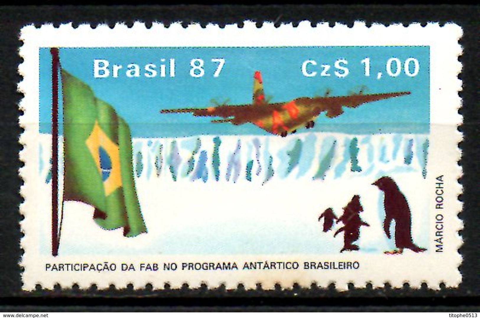 BRESIL. N°1829 De 1987. Participation Des Forces Aériennes Au Programme Antarctique Brésilien. - Other Means Of Transport