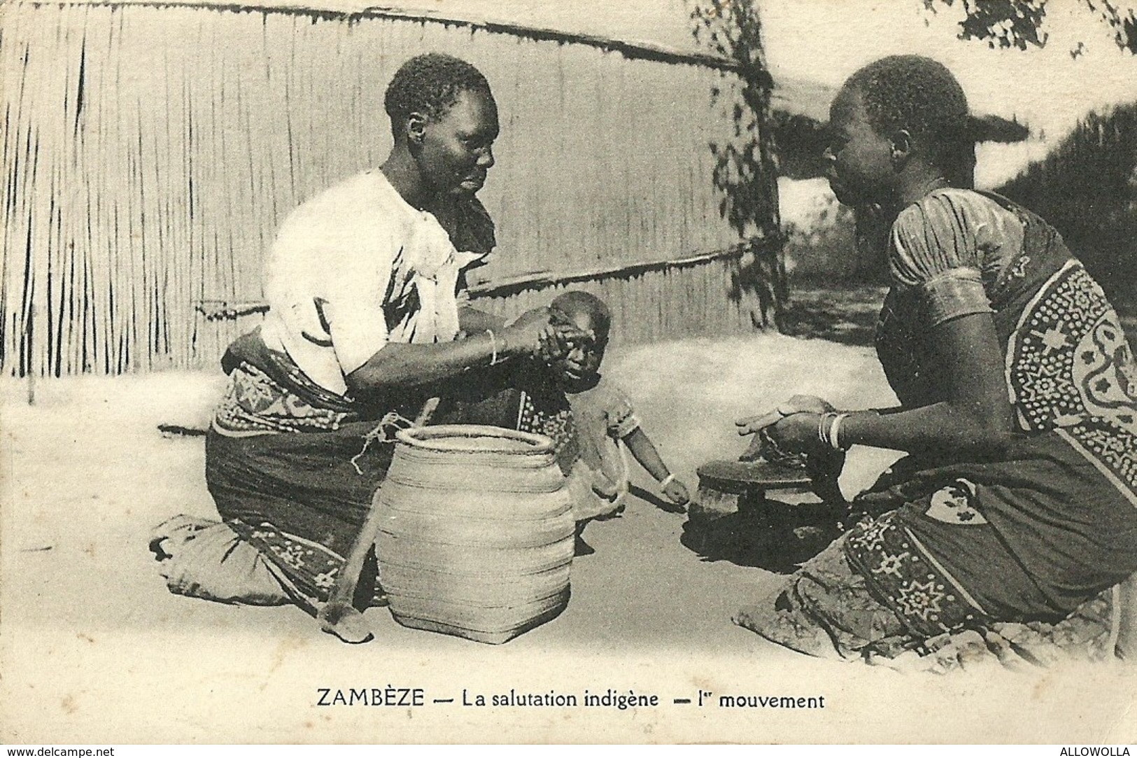 2587 " ZAMBEZE-LA SALUTATION INDIGENE- 1er MOUVEMENT " CARTOLINA POSTALE ORIGINALE NON SPEDITA - Sambia