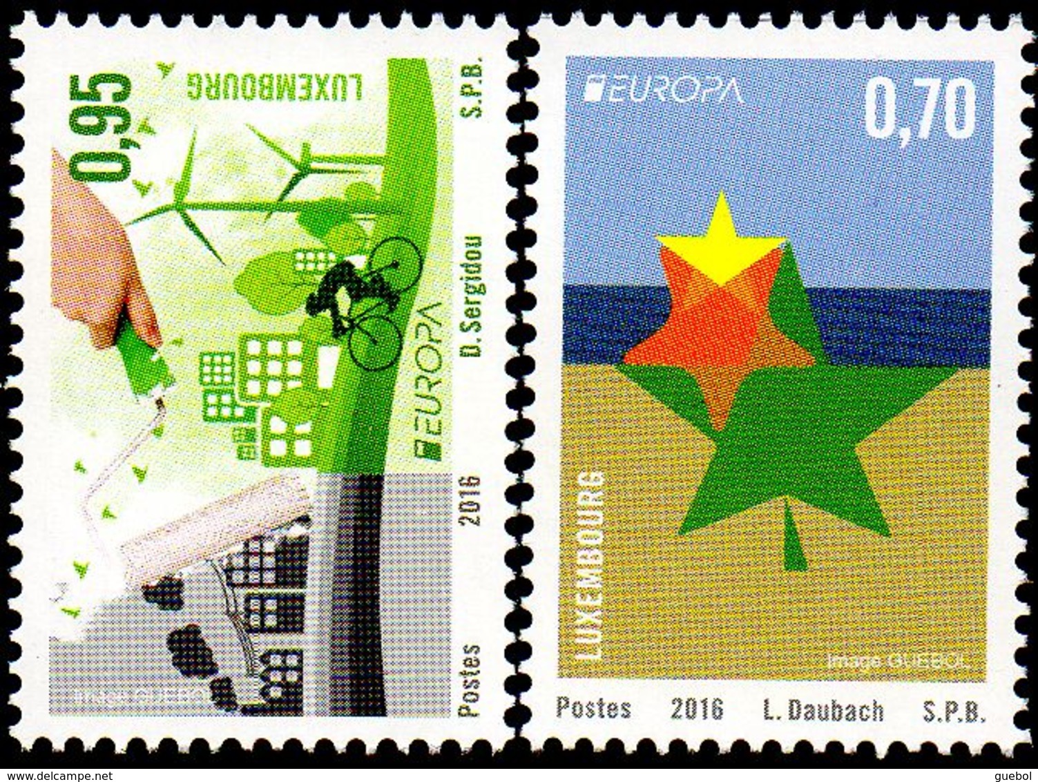 CEPT / Europa 2016 Luxembourg N° 2034 Et 2035 ** Think Green - Ecologie, Vélo - 2016