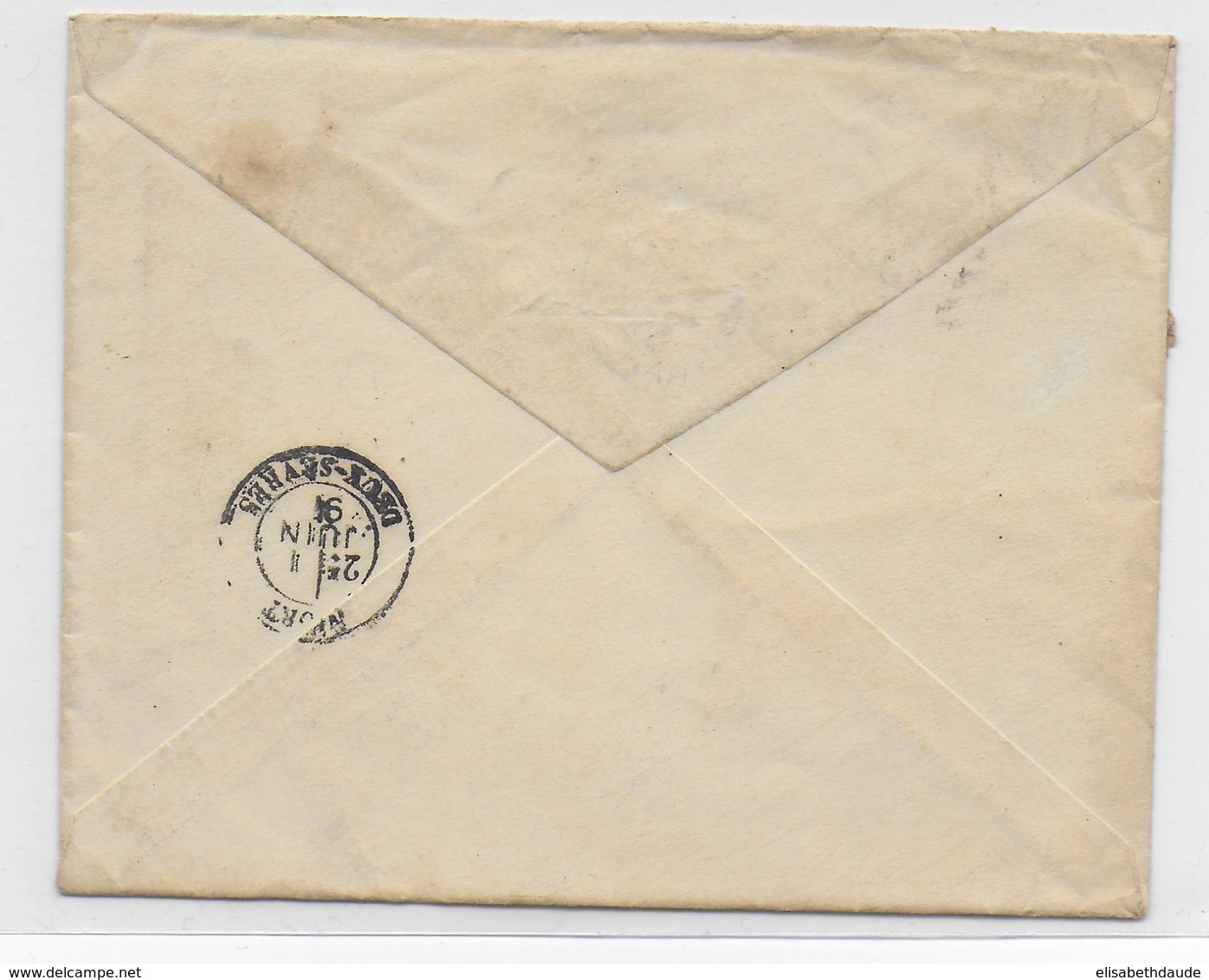 USA - 1891 - ENVELOPPE De SAN ANTONIO (TEXAS) => NIORT (DEUX-SEVRES) - Storia Postale