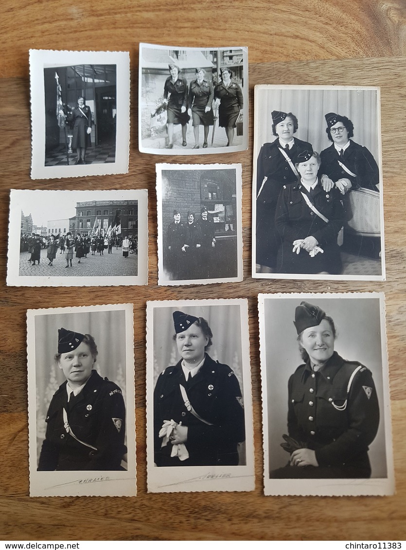 Lot 8 Anciennes Photo De Femmes Militaires/Armée - Région De Tournai (Belgique) - Guerre, Militaire