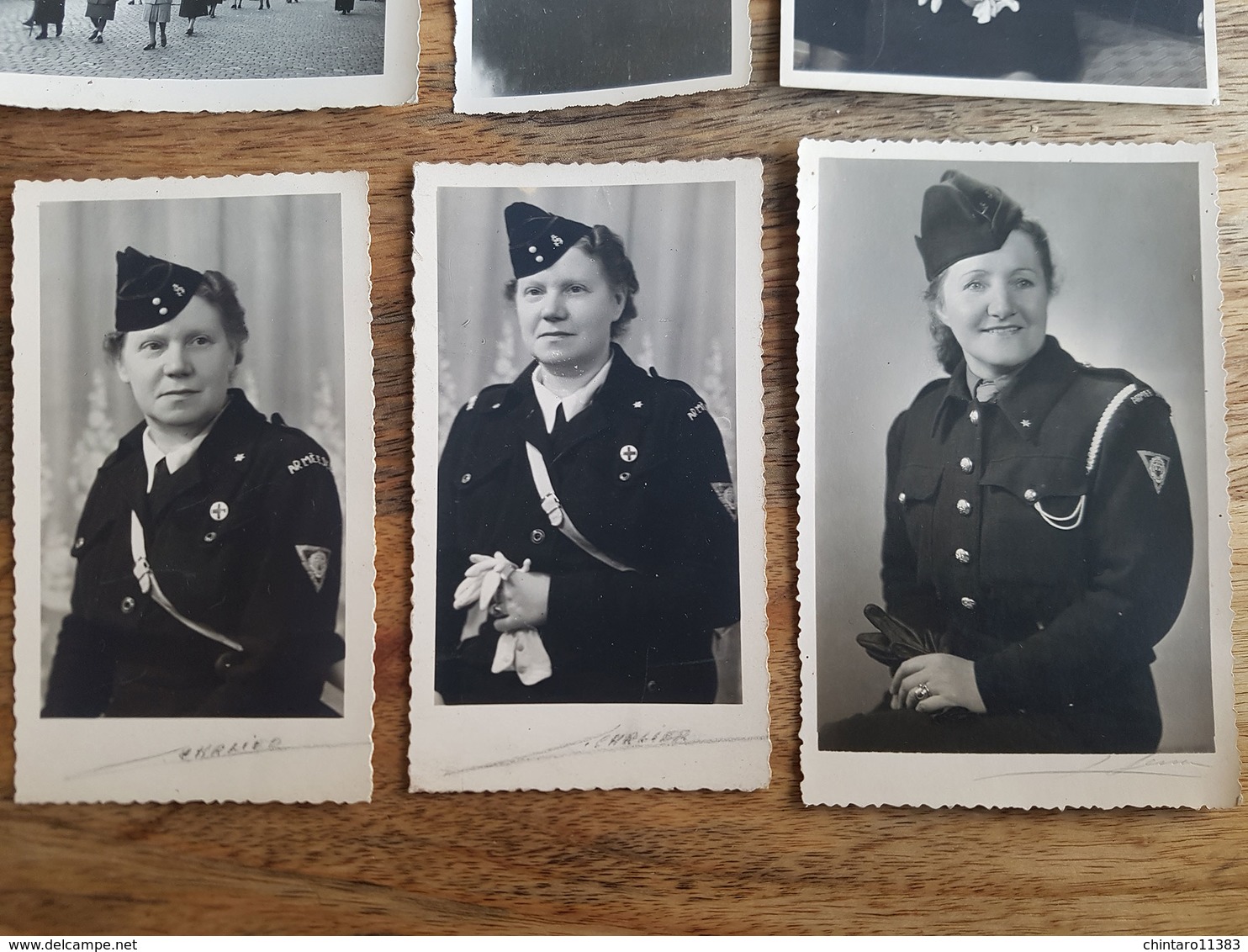 Lot 8 Anciennes Photo De Femmes Militaires/Armée - Région De Tournai (Belgique) - Guerre, Militaire