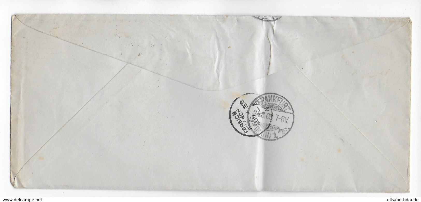 USA - 1903 - ENVELOPPE De WASHINGTON Avec MECA DRAPEAU STATION C => FRANKFURT (GERMANY) - Lettres & Documents