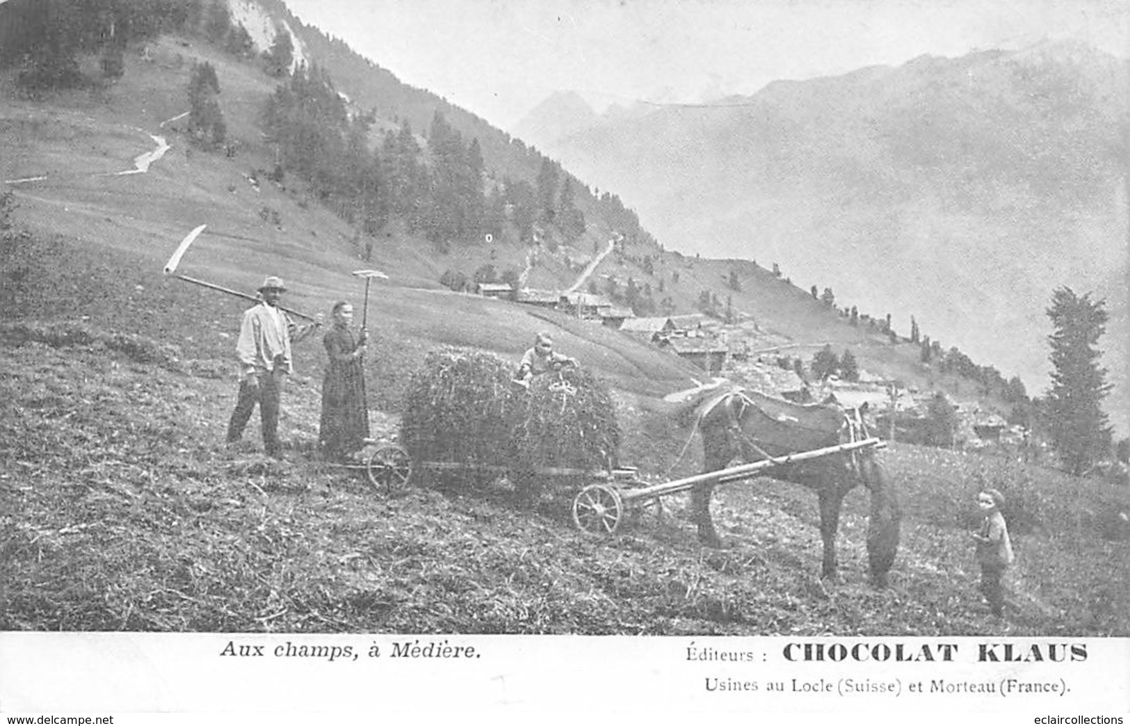 Médière      25      La Fenaison.  Publicité Chocolat Klaus               (Voir Scan) - Other & Unclassified