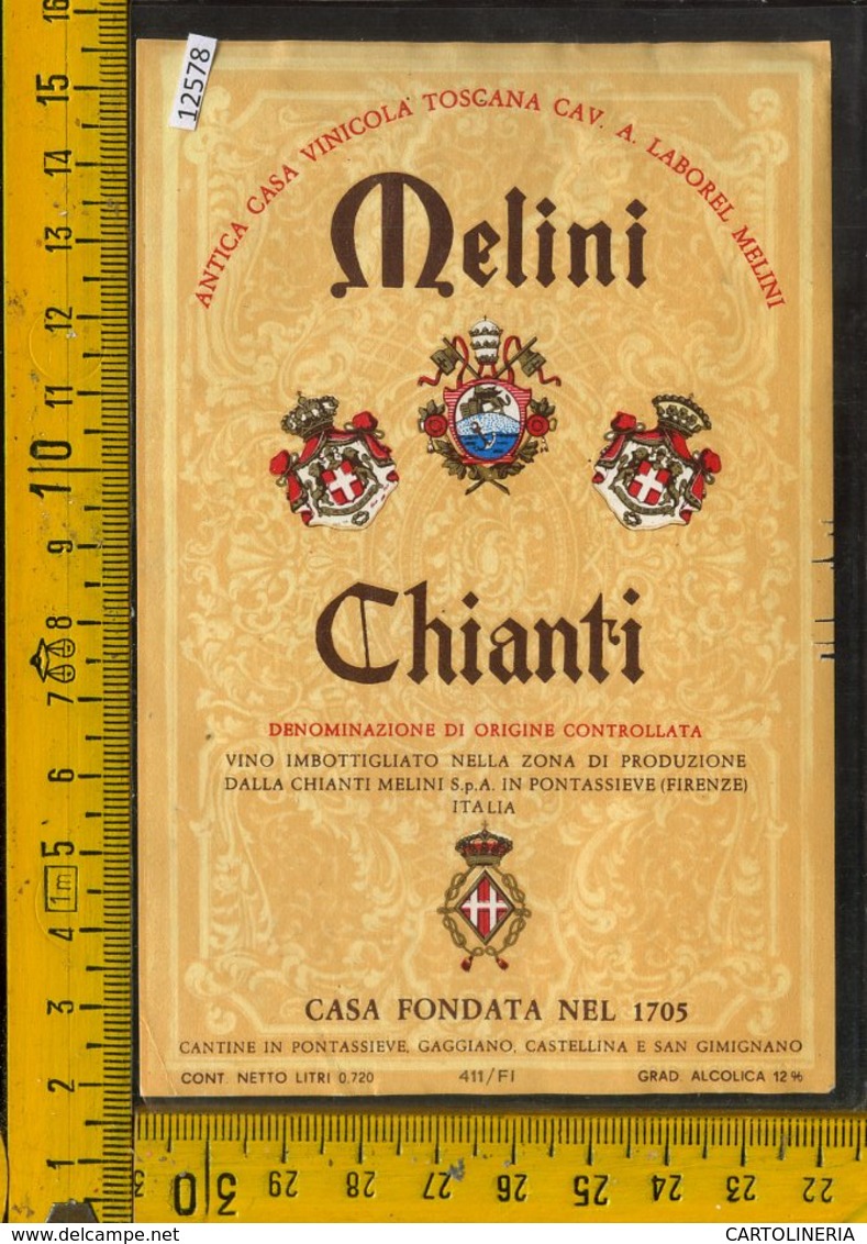 Etichetta Vino Liquore Chianti Melini Pontassieve Firenze - Altri & Non Classificati