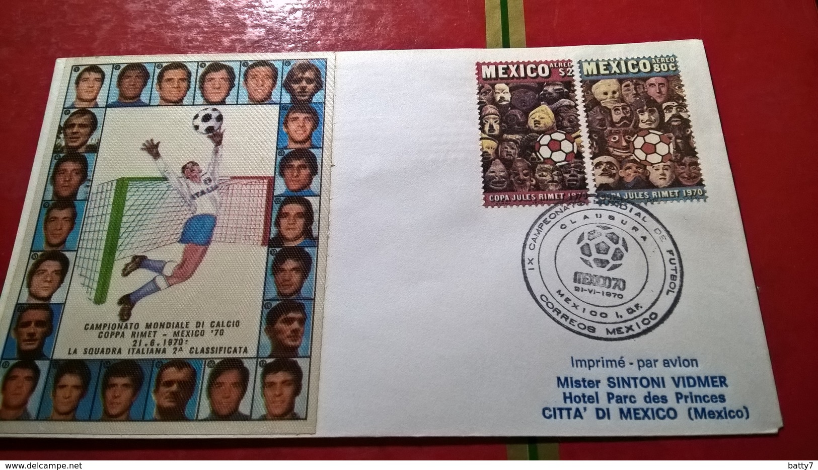 MEXICO 70 CAMPIONATO MONDIALE CALCIO COPPA RIMET - Storia Postale