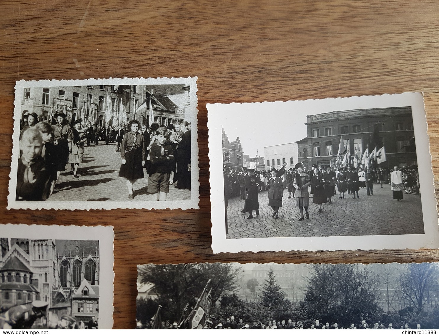 Lot 5 Anciennes Photos De Parade Pour Fête De L'Armistice Belge - Jules Messiaen - Tournai (Belgique) - Guerre, Militaire