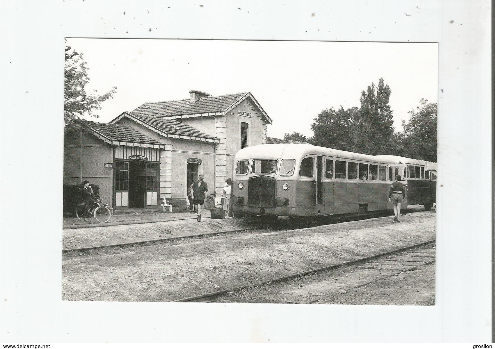 AUTORAIL DE DION BOUTON M 11 TYPE PC DE 1939 EN GARE D'ANDERNOS (GIRONDE) LE 30 AOUT 1958 LIGNE LESPARRE-FACTURE - Andernos-les-Bains