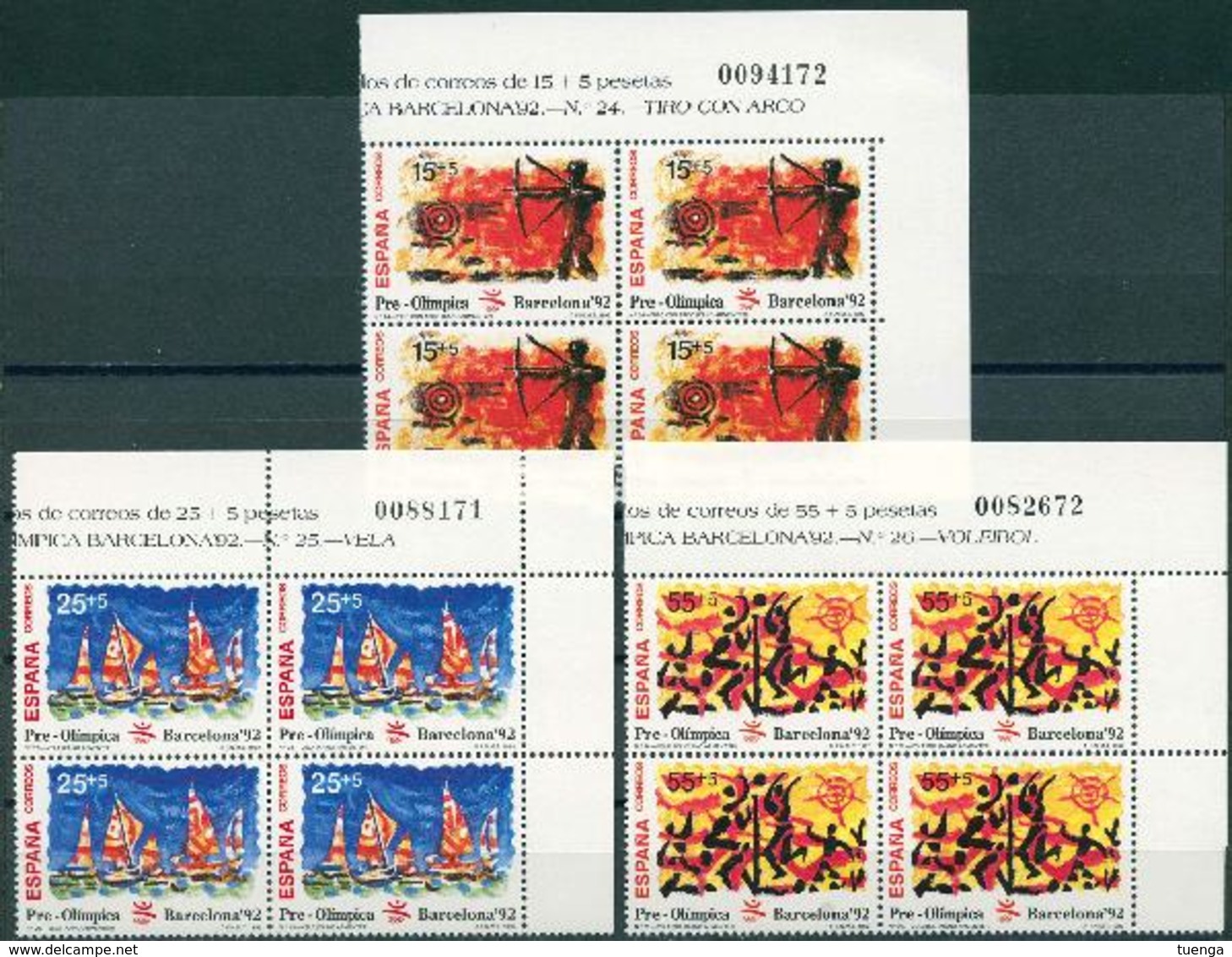 España 1992. Edifil 3157/59** - Barcelona 92. VIII Serie Pre-Olímpica - Nuevos