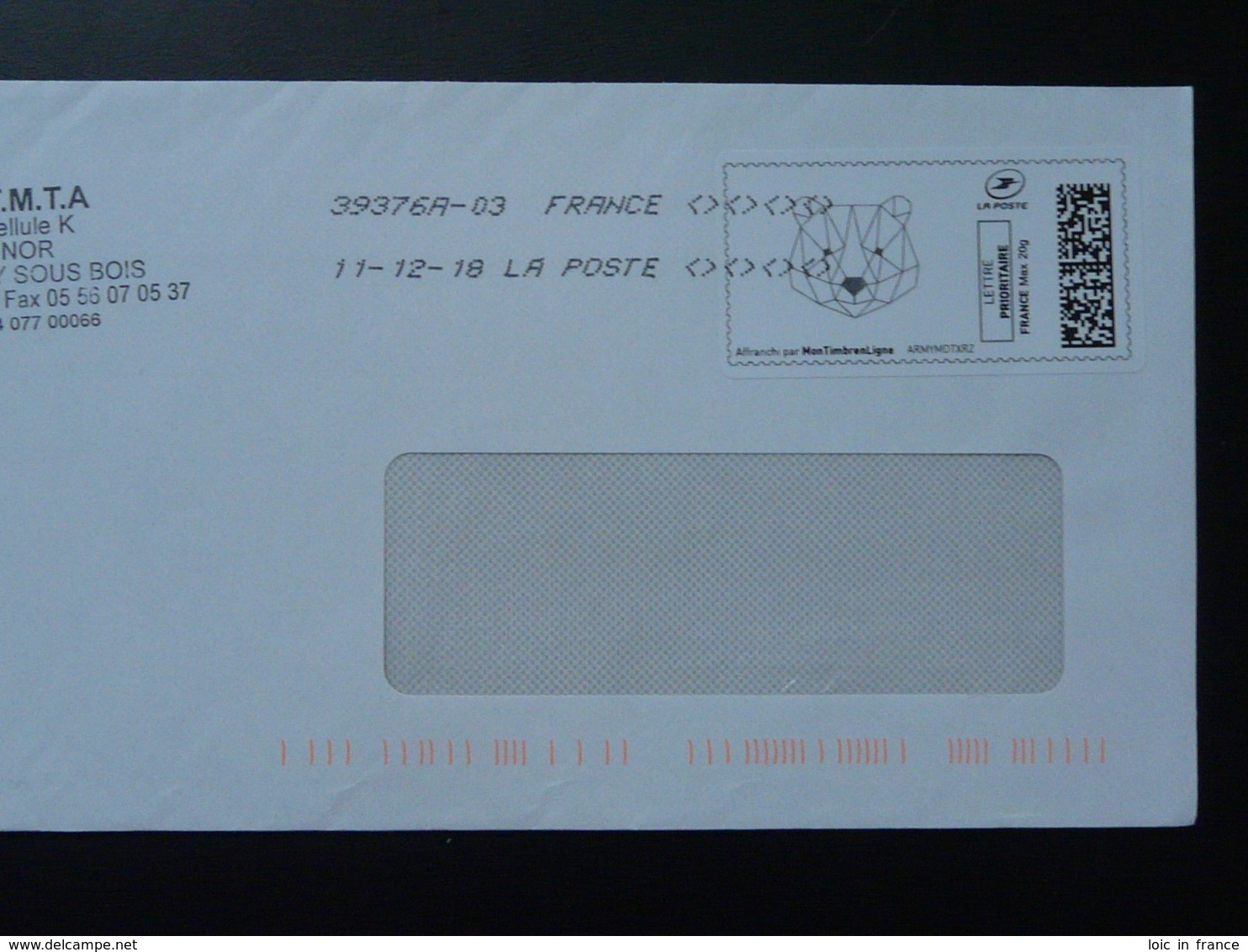 Ours Bear Timbre En Ligne Sur Lettre (e-stamp On Cover) TPP 4015 - Autres & Non Classés