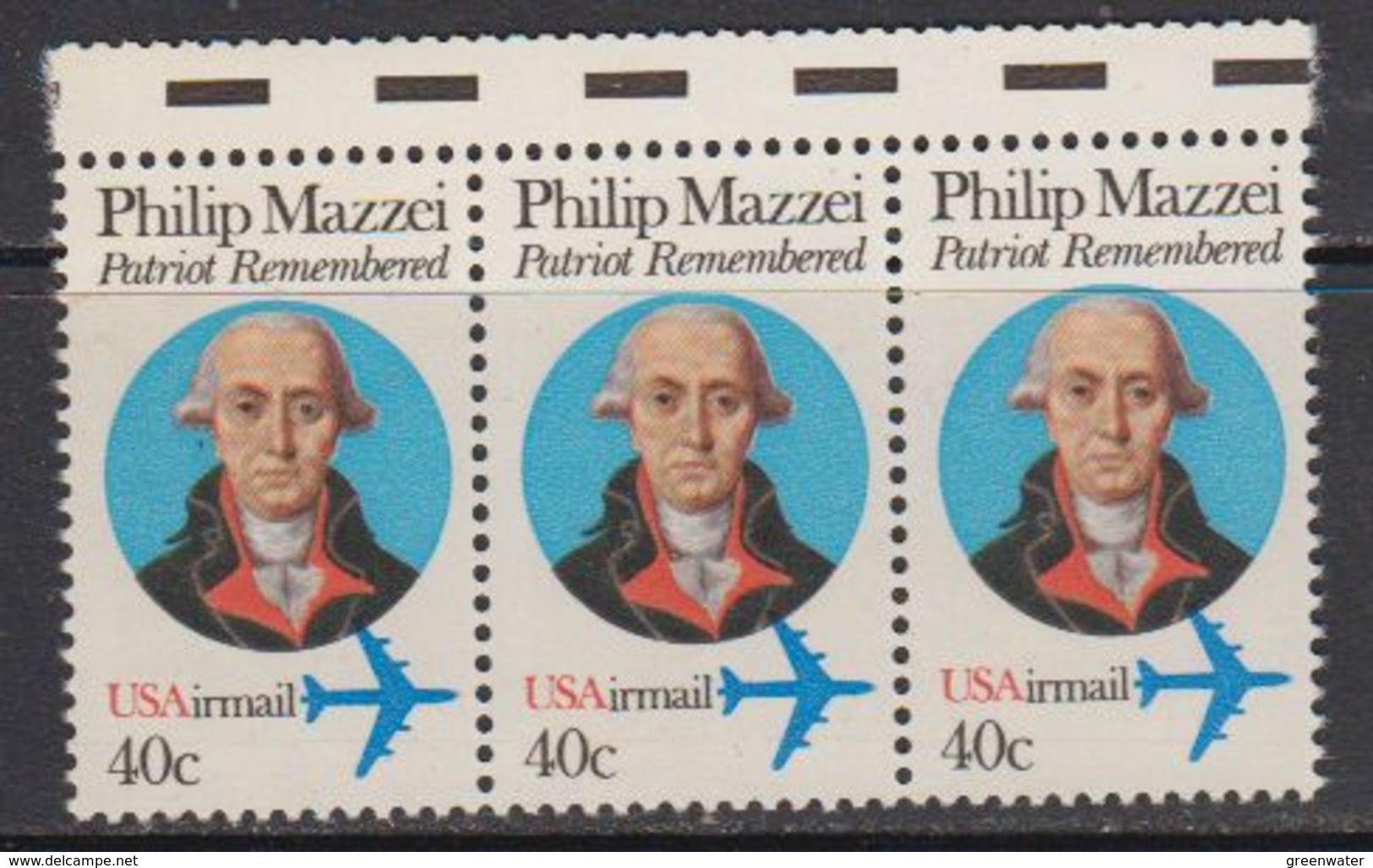 USA 1992 Philip Mazzei 1v Strrip Of 3 ** Mnh (41837B) - Ongebruikt