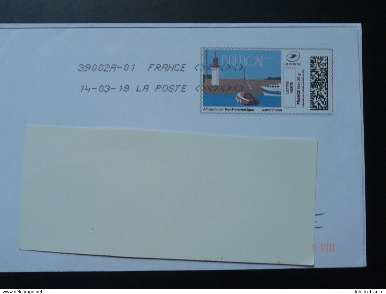 Phare Lighthouse Région Bretagne Timbre En Ligne Sur Lettre (e-stamp On Cover) TPP 4094 - Phares