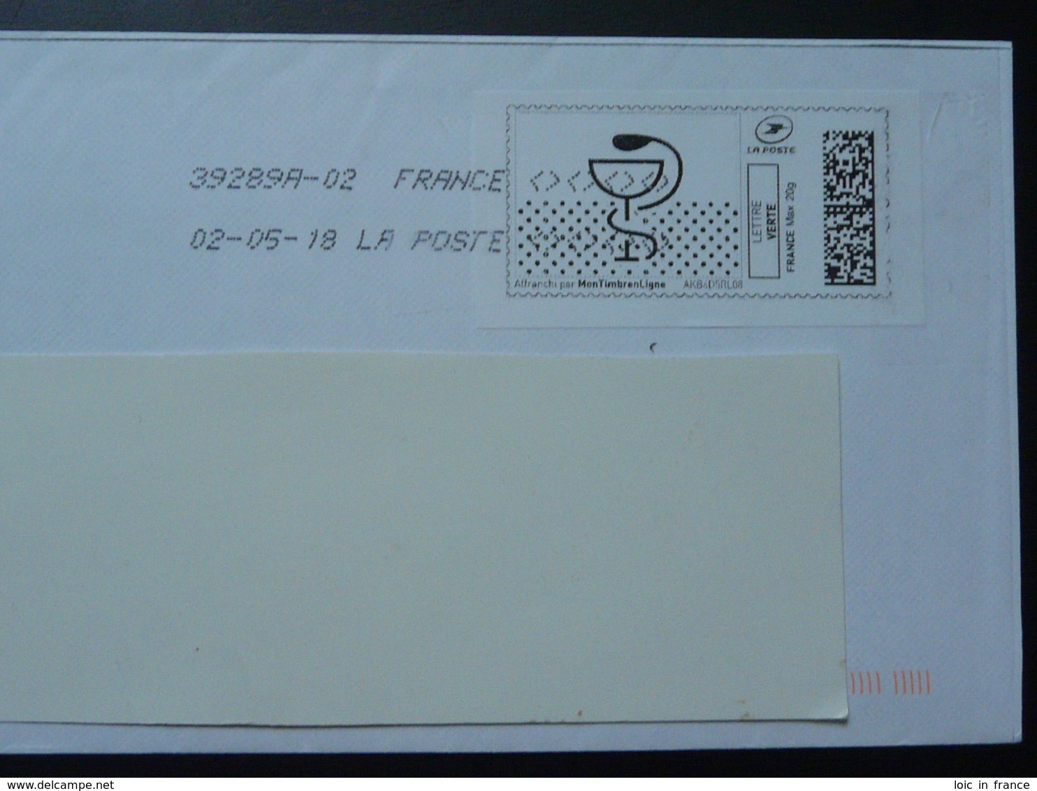 Médecine Caducée Timbre En Ligne Sur Lettre (e-stamp On Cover) TPP 4144 - Medicine