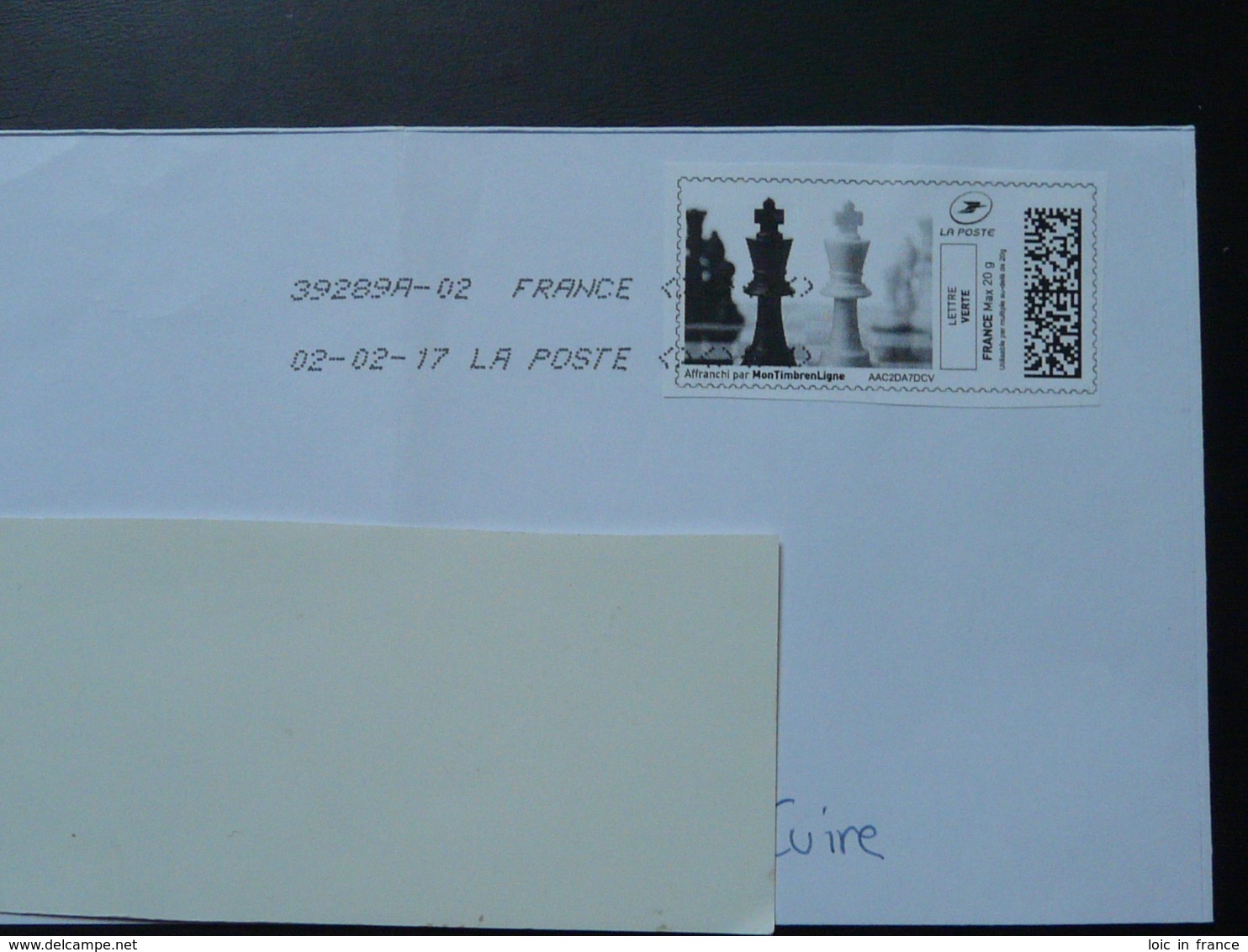 échecs Chess Timbre En Ligne Sur Lettre (e-stamp On Cover) TPP 4241 - Echecs