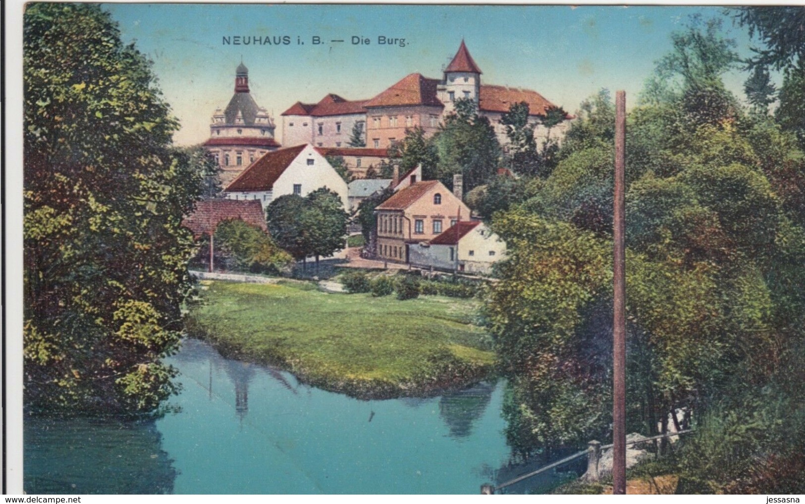 AK - (Tschechien) NEUHAUS (Jindrichuv Hradec) In Südböhmen - Blick Zur Burg 1914 - Tschechische Republik