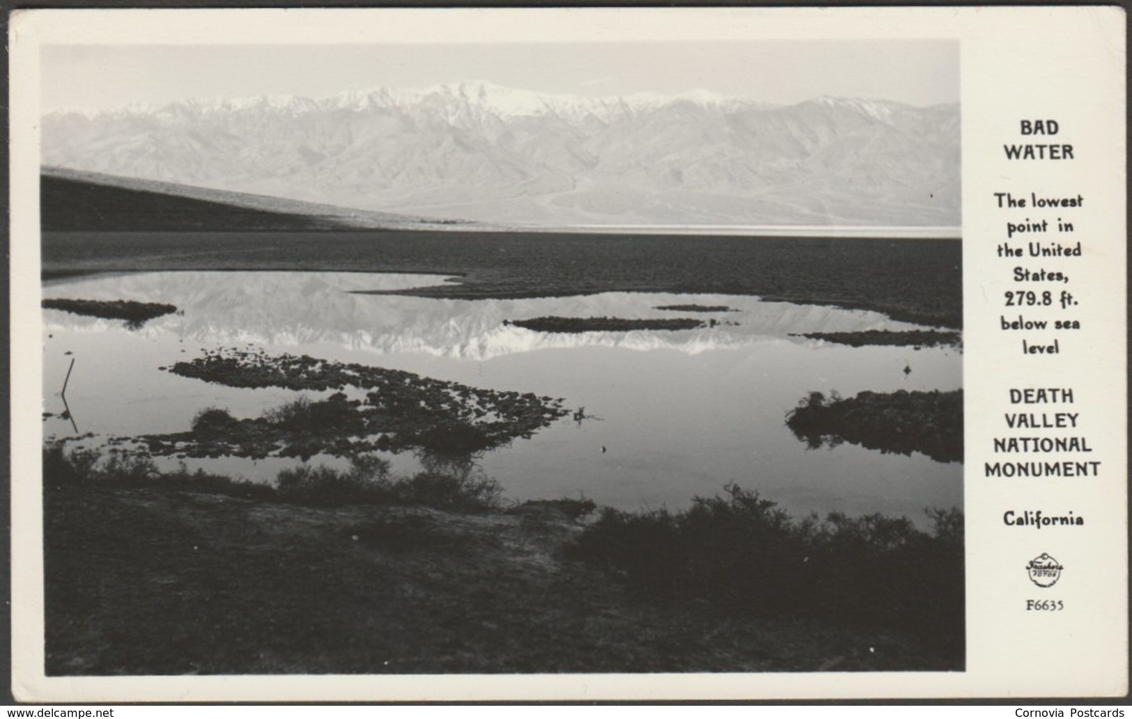 Bad Water, Death Valley, California, C.1940s - Frashers RPPC - Death Valley