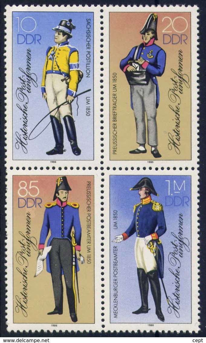 Historic Postal Uniforms - Germany GDR 1997-  Stamp MNH** - Poste