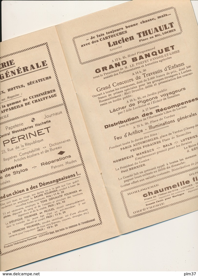 LOCHES , Indre Et Loire - Fête Du Comice Agricole 1938 - Programmes