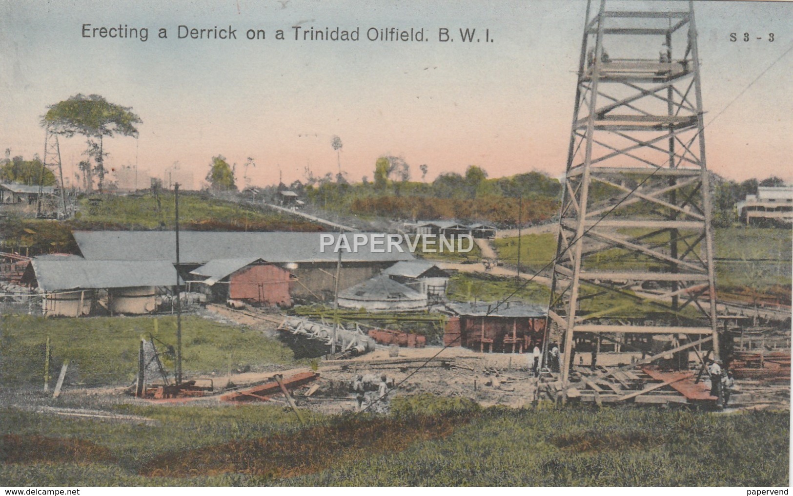 Trinidad  Erecting A Derrick On Oilfield  T159 - Trinidad