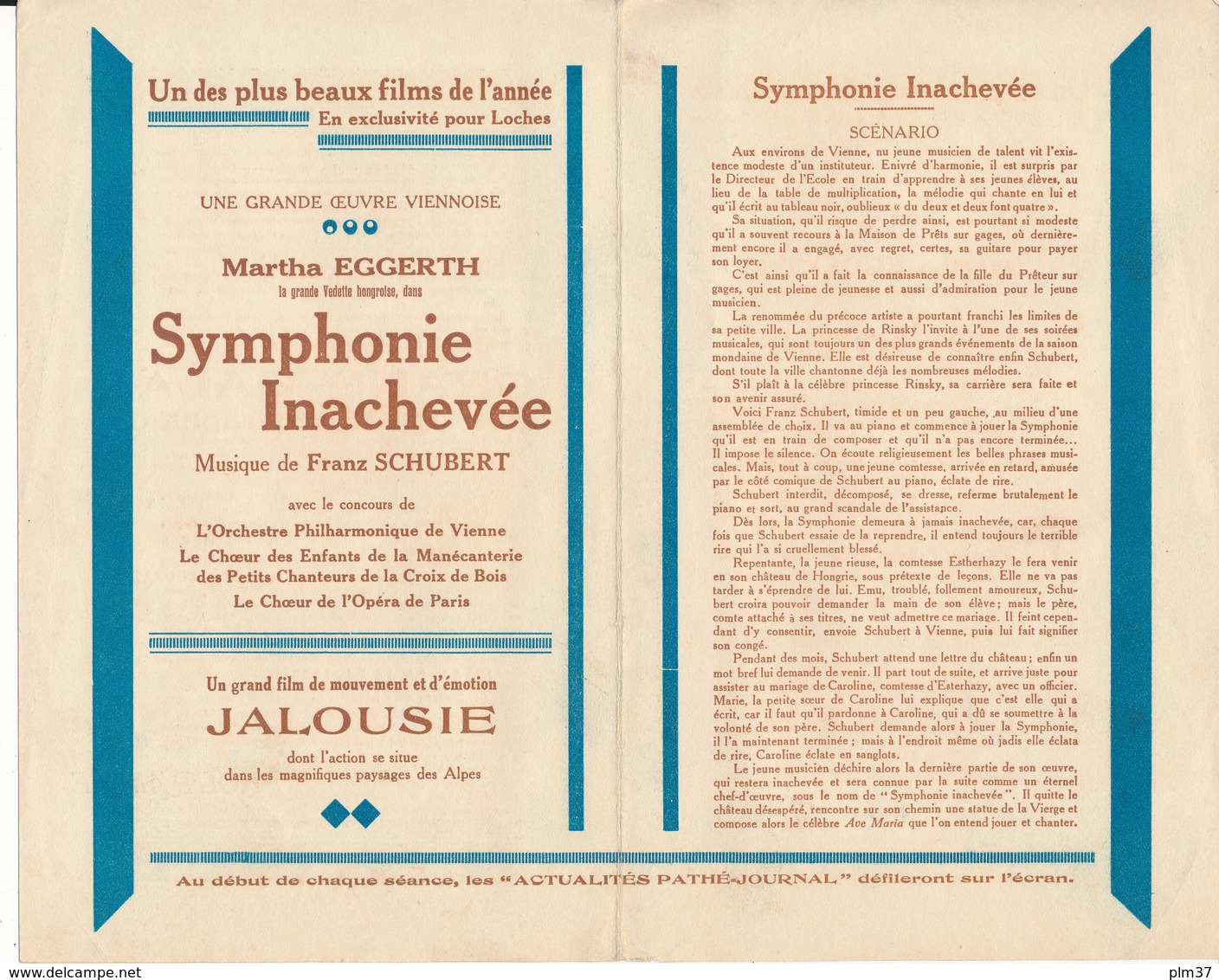 LOCHES , Indre Et Loire - Gala Cinématographique, Symphonie Inachevée - Poilus Lochois, 1935 - Programmes