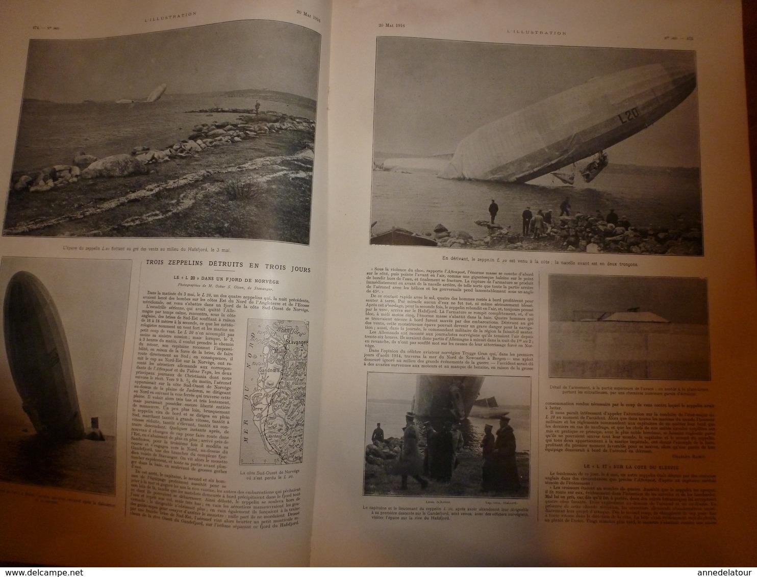 1916 L'ILLUSTRATION :3 Zeppelin abbatus;Le Grand Duc NICOLAS;Notre-Dame de Fourvières (Funérailles Primat des Gaules)etc
