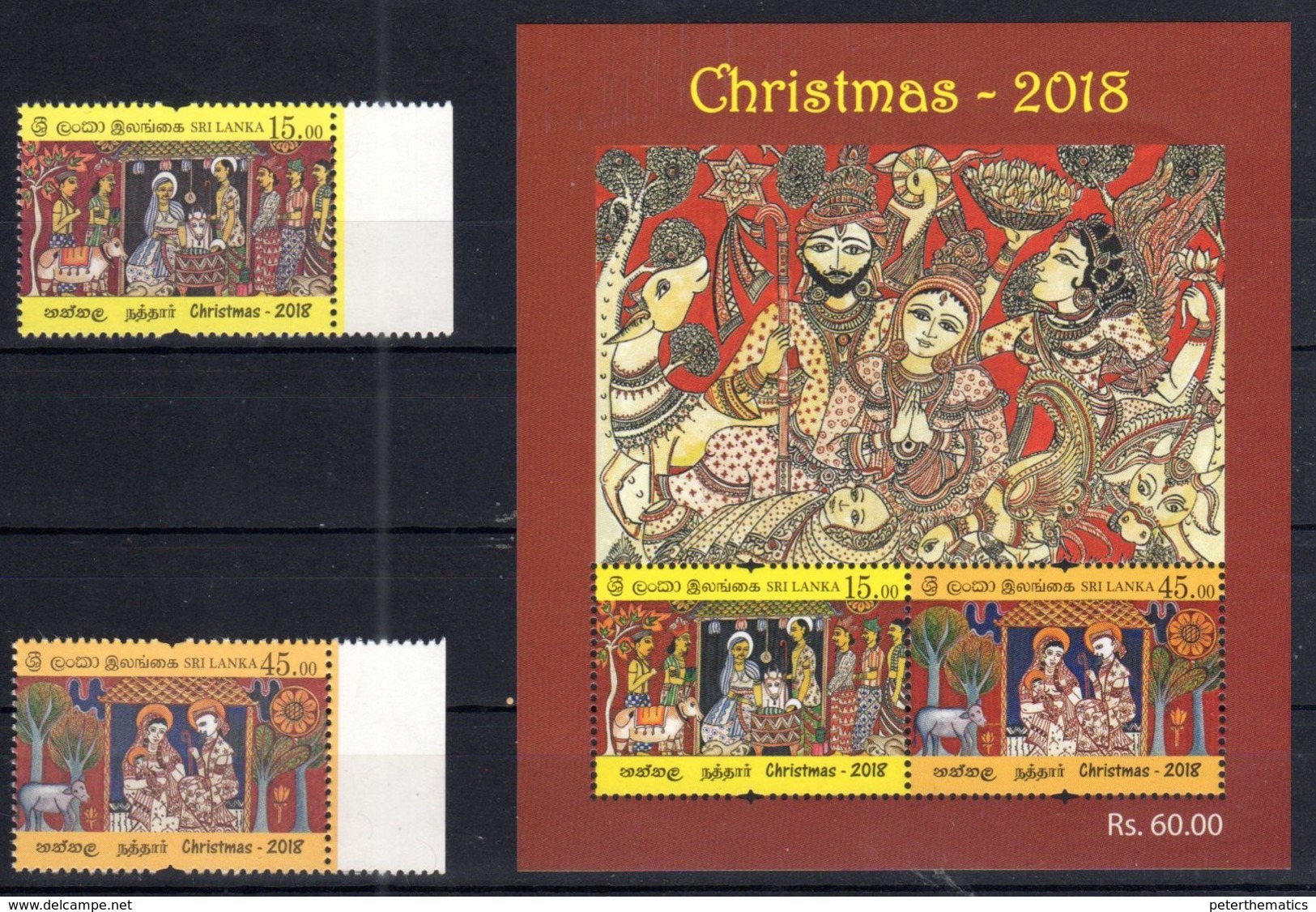 SRI LANKA , 2018, MNH,CHRISTMAS, ANIMALS, 2v+SHEETLET - Christmas