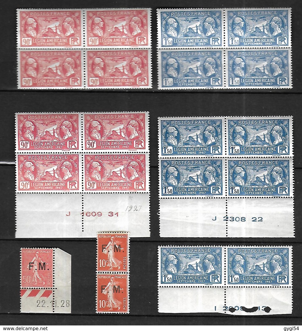 France  1927 Légion Américaine Et FM  CAT YT  LOT  N** MNH - Neufs