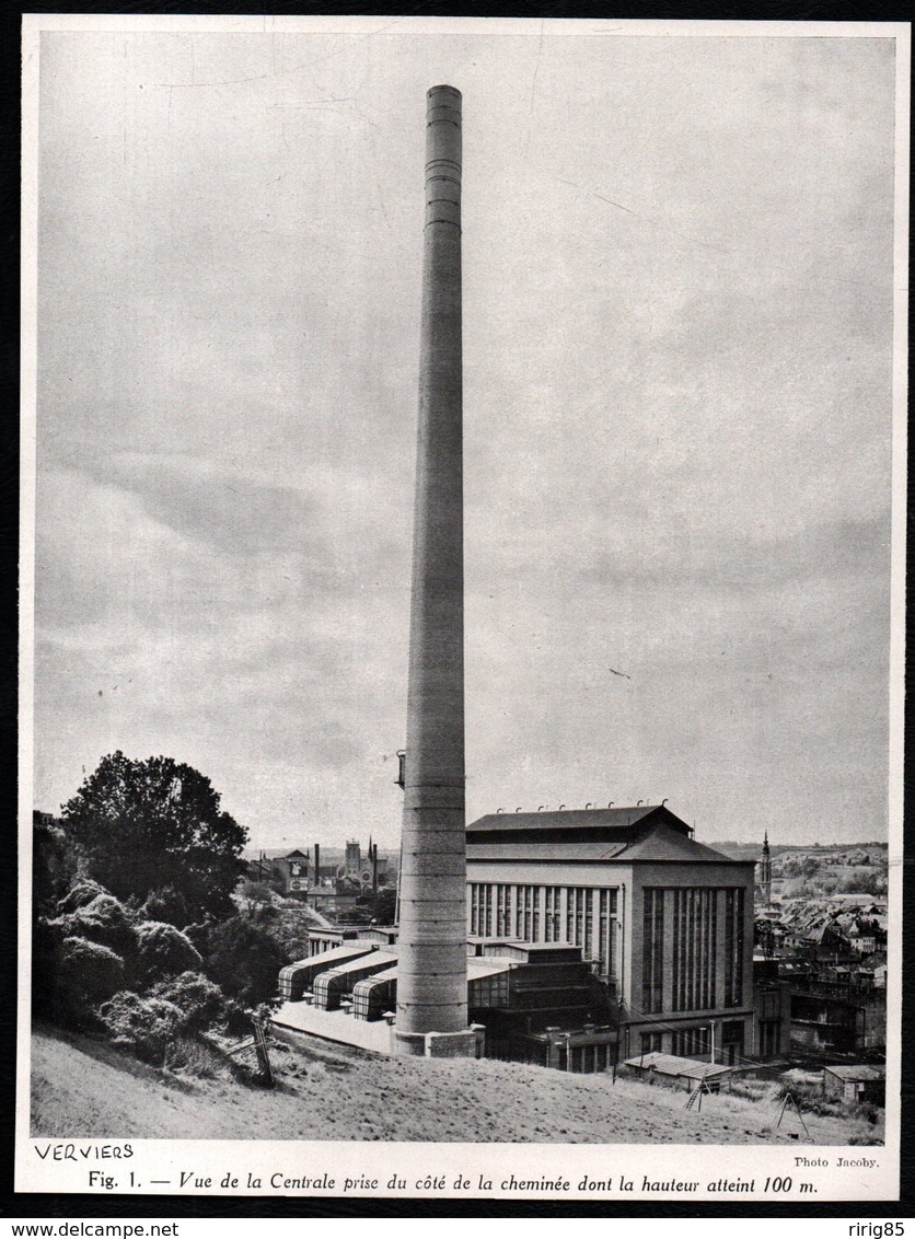 1940  --  LA CENTRALE VUE DEPUIS LA CHEMINEE A VERVIERS  3Q662 - Non Classés