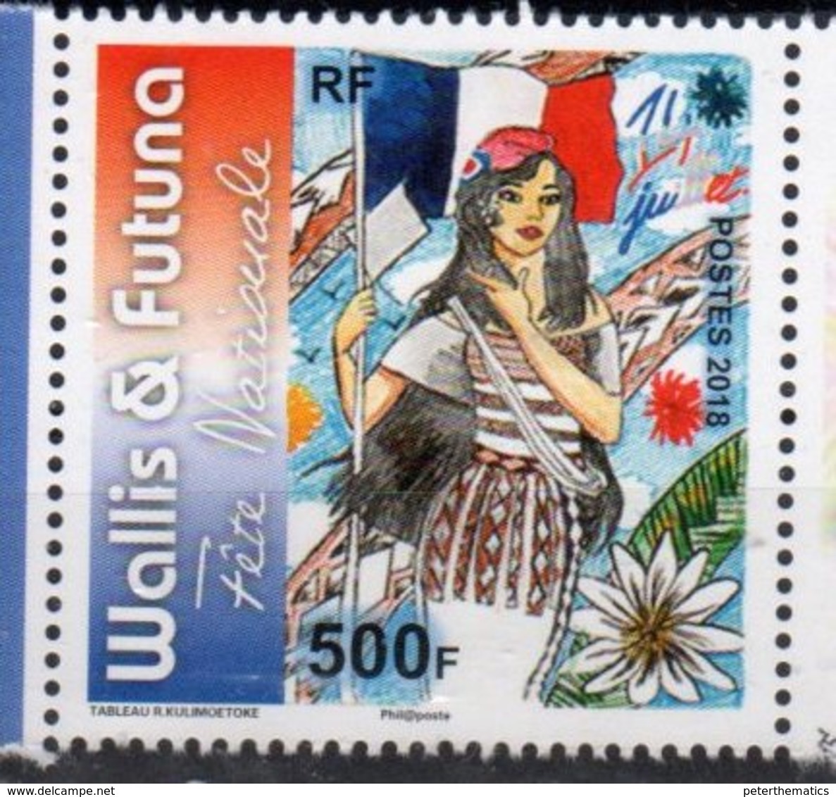 WALLIS ET FUTUNA, 2018, MNH, FLAGS, NATIONAL DAY, FLOWERS,   1v - Other & Unclassified