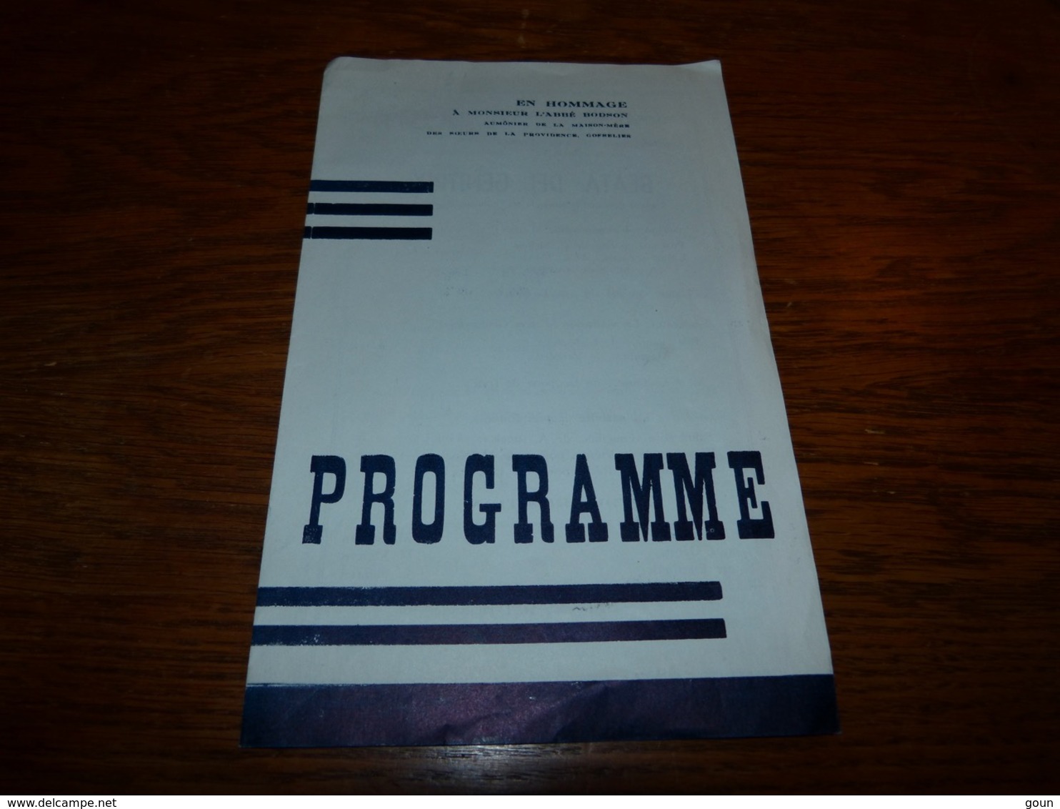 Programme Théâtre Gosselies En Hommage Abbé Bodson 1954 - Programmes