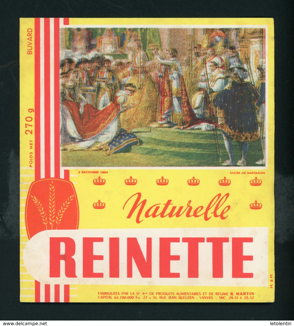 BUVARD:  BISCOTTE REINETTE - VANVES - SACRE DE NAPOLEON - Biscottes