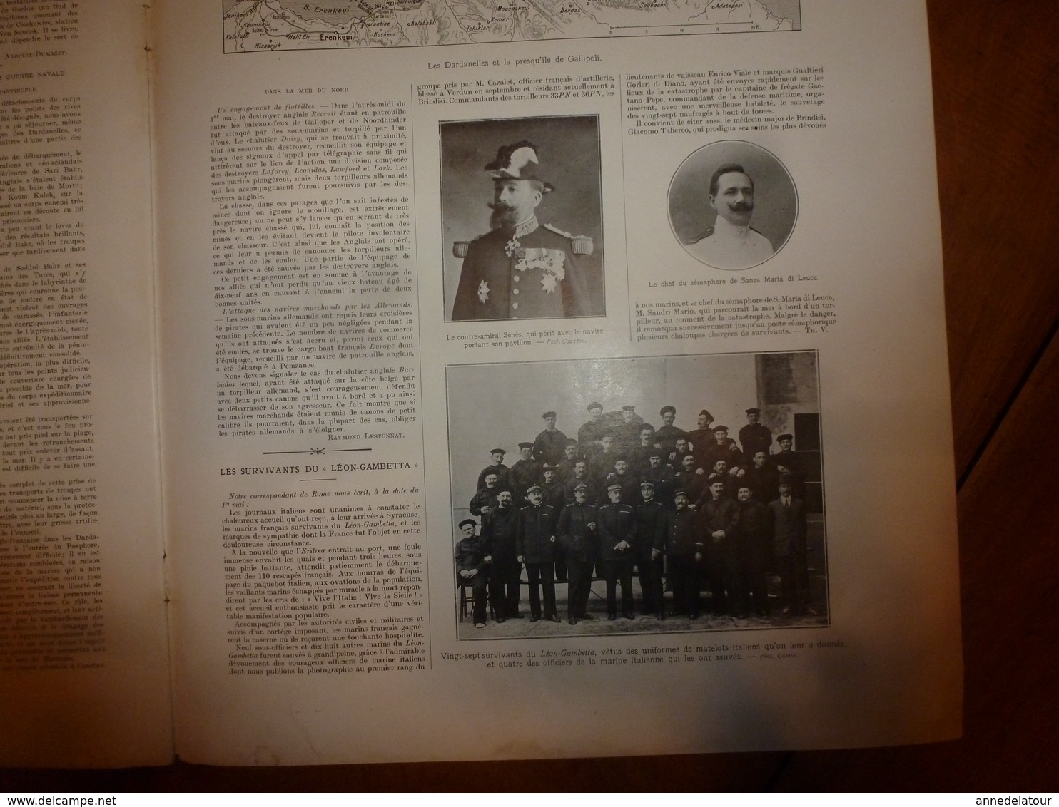 1915 L'ILLUSTRATION :Avis Aux Prisonniers Belges Et Français;Survivants Du LEON-GAMBETTA;Dixmude; Lancement Du LANGUEDOC - L'Illustration