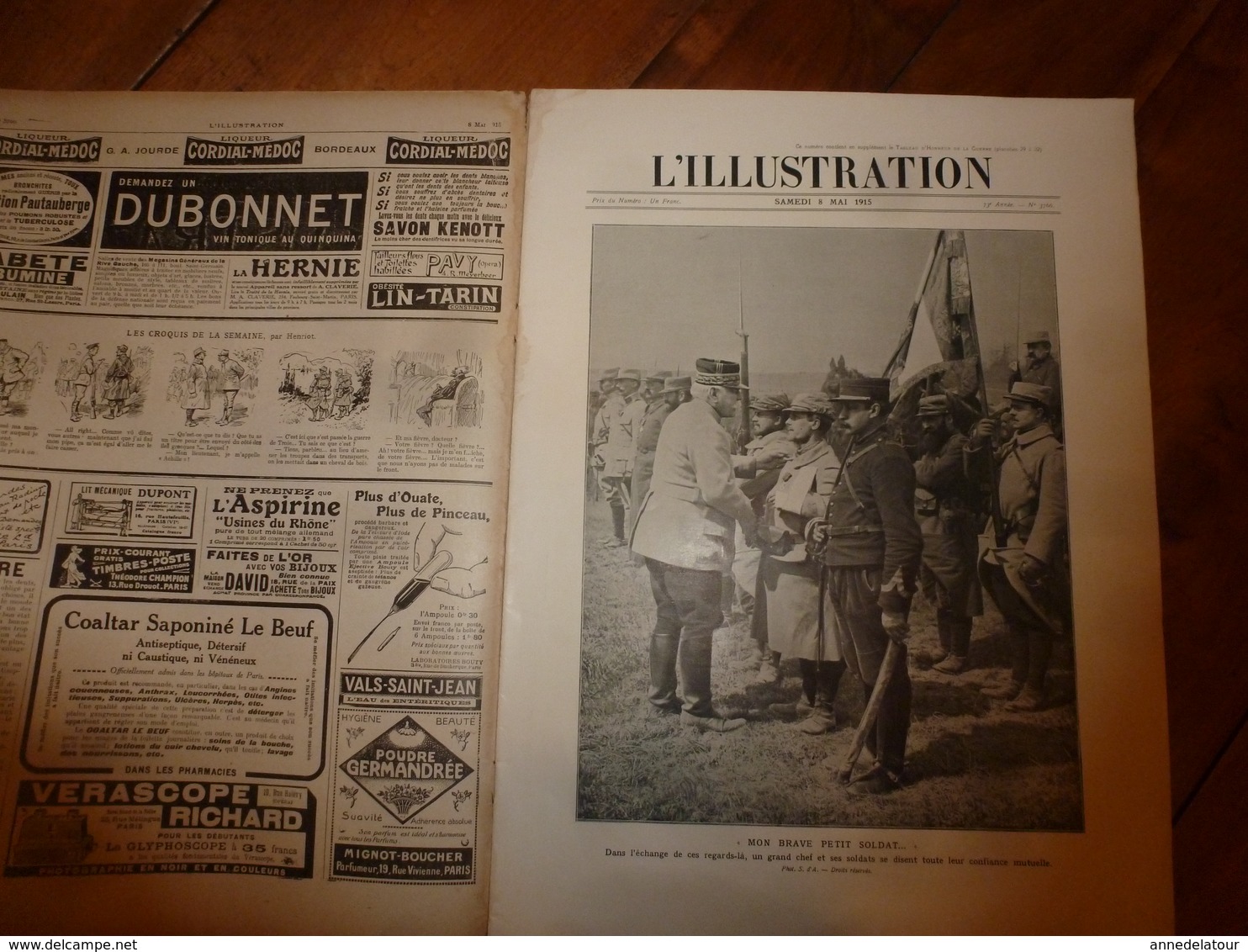 1915 L'ILLUSTRATION :Avis aux prisonniers belges et français;Survivants du LEON-GAMBETTA;Dixmude; Lancement du LANGUEDOC