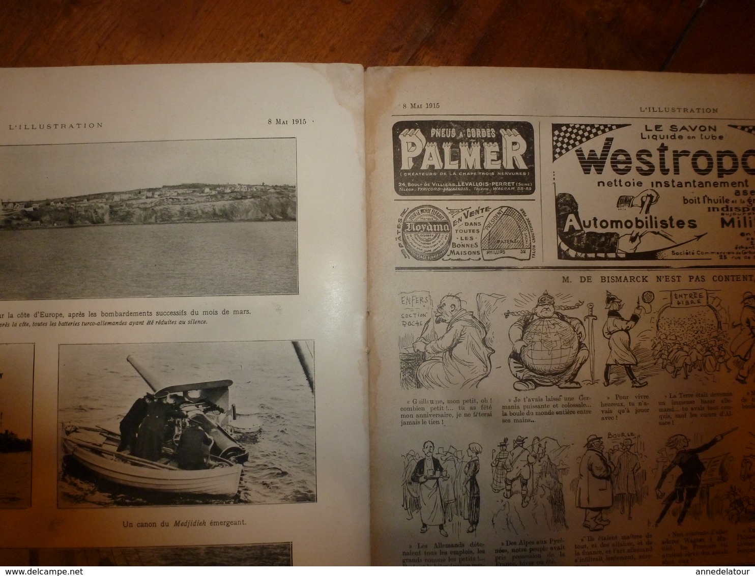 1915 L'ILLUSTRATION :Avis aux prisonniers belges et français;Survivants du LEON-GAMBETTA;Dixmude; Lancement du LANGUEDOC