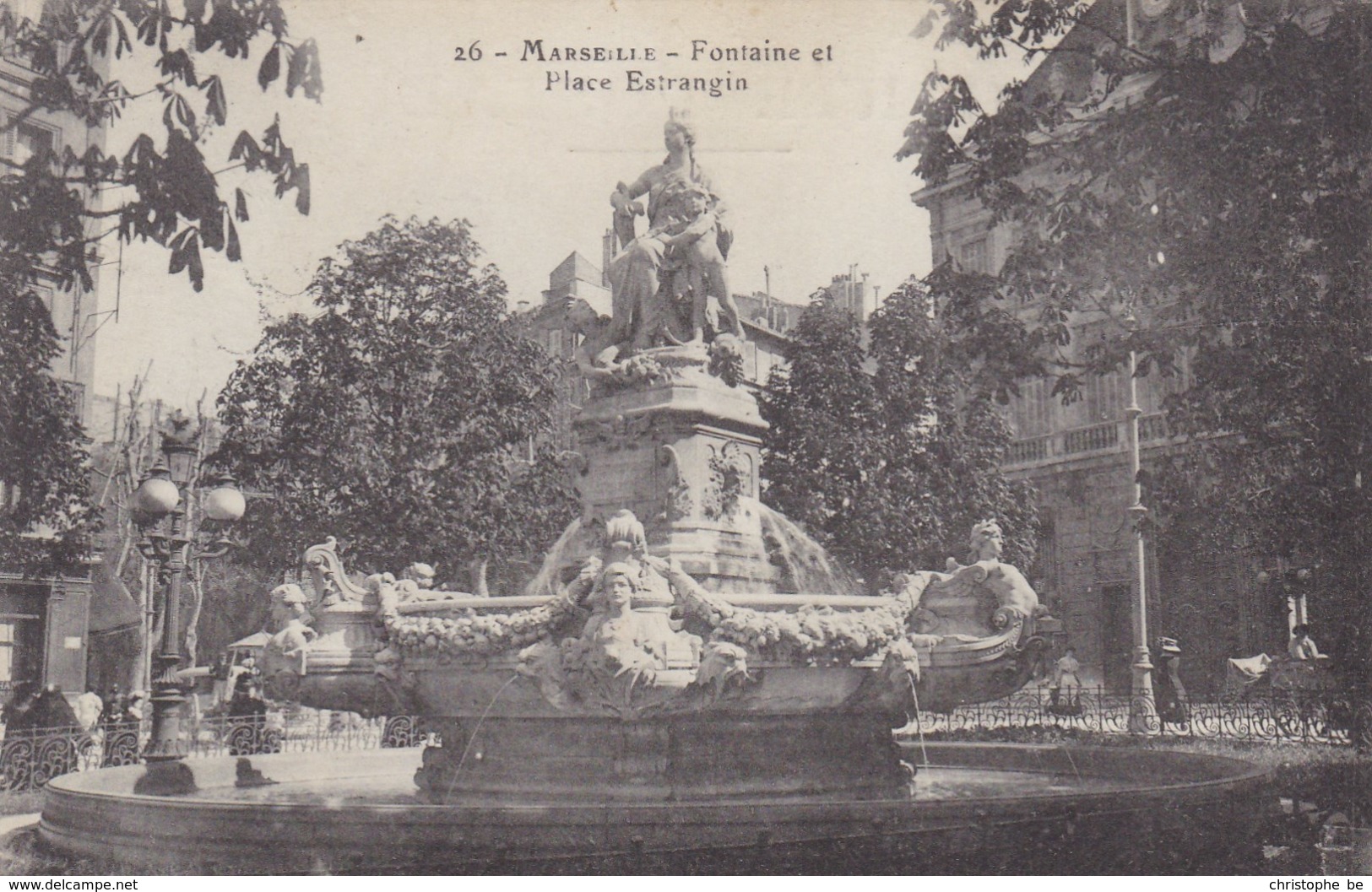 Marseille, Fontaine Et Place Estrangin (pk56182) - Parques, Jardines