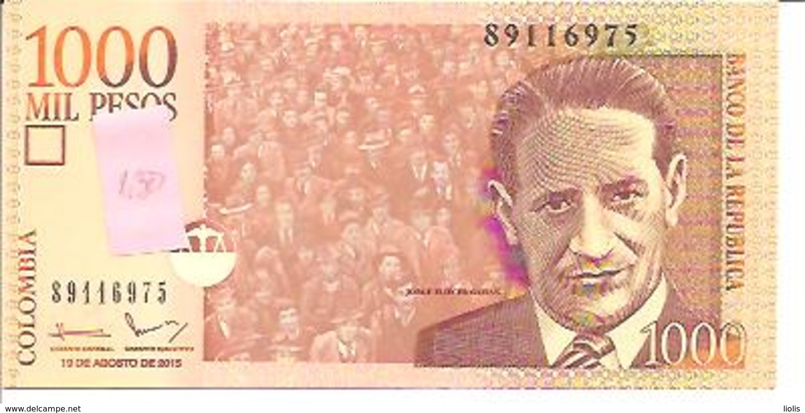 Colombia  P-456  1000 Pesos  2015  UNC - Colombie