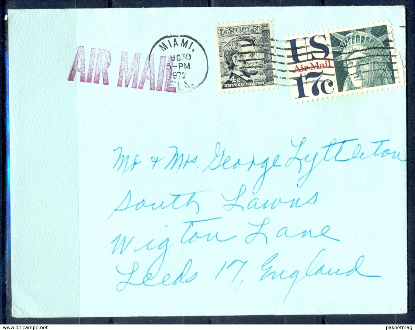 K12- USA United States Postal History Cover. Post To U.K. England. - Postal History