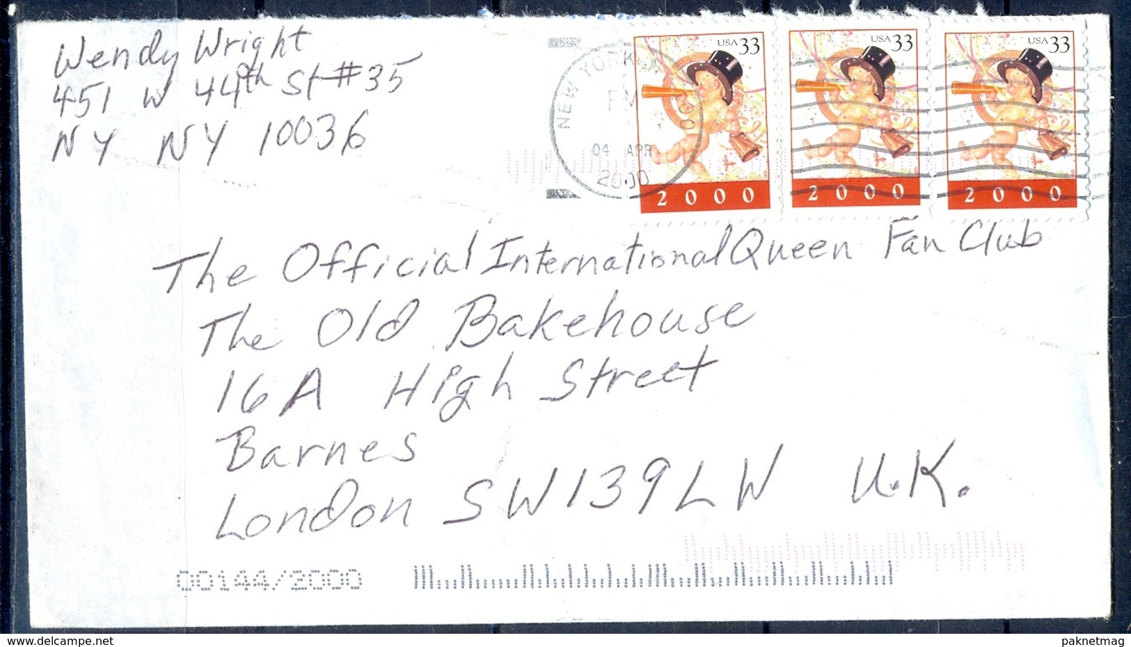 K17- USA United States Postal History Cover. Post To U.K. England. - Postal History