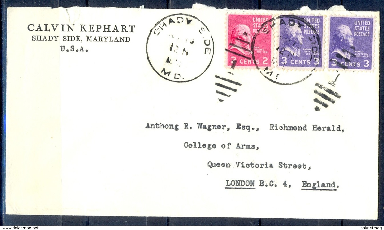 K21- USA United States Postal History Cover. Post To U.K. England. - Postal History