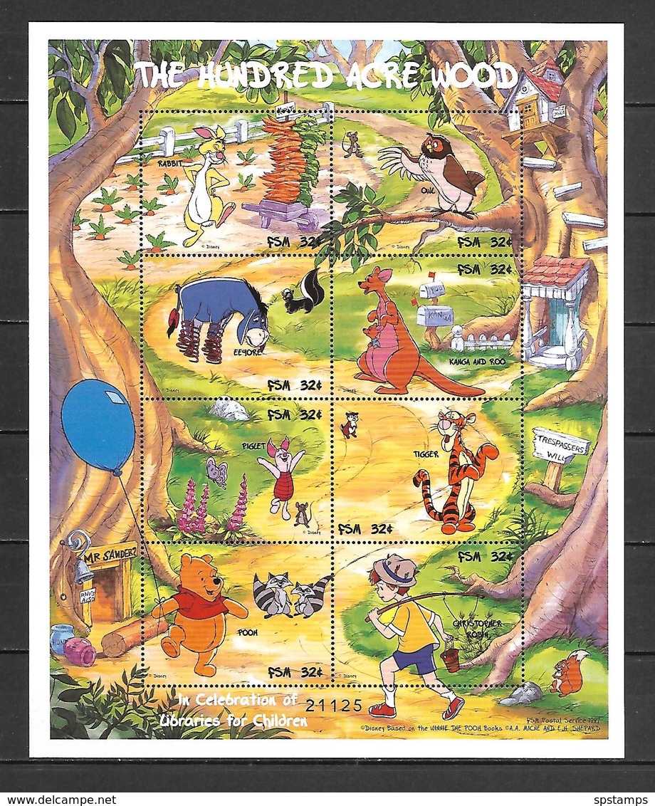 Disney Micronesia  1998 Winnie The Pooh Sheetlet MNH - Disney