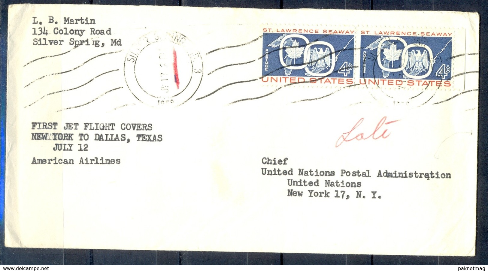 K51- USA United States Postal History Cover. Birds. Flag. - Storia Postale